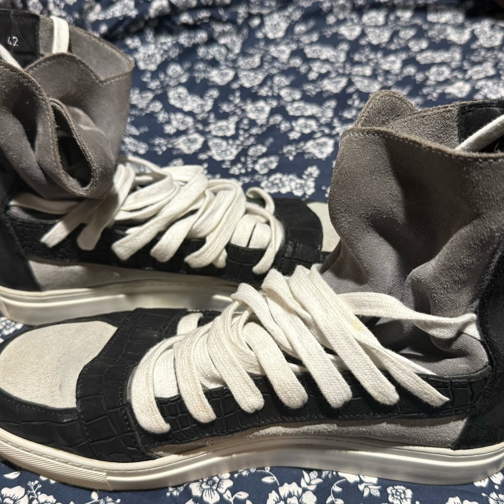 Kris Van Assche Black and Gray High-Top Sneakers